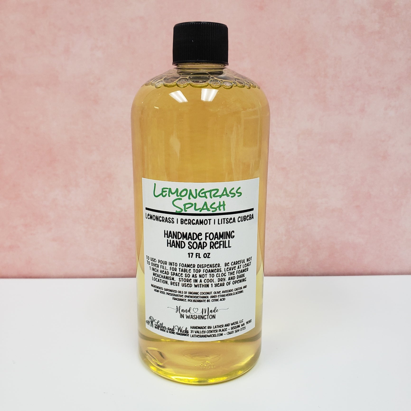 Lemongrass Splash 17 fl oz foaming hand soap refill bottle.