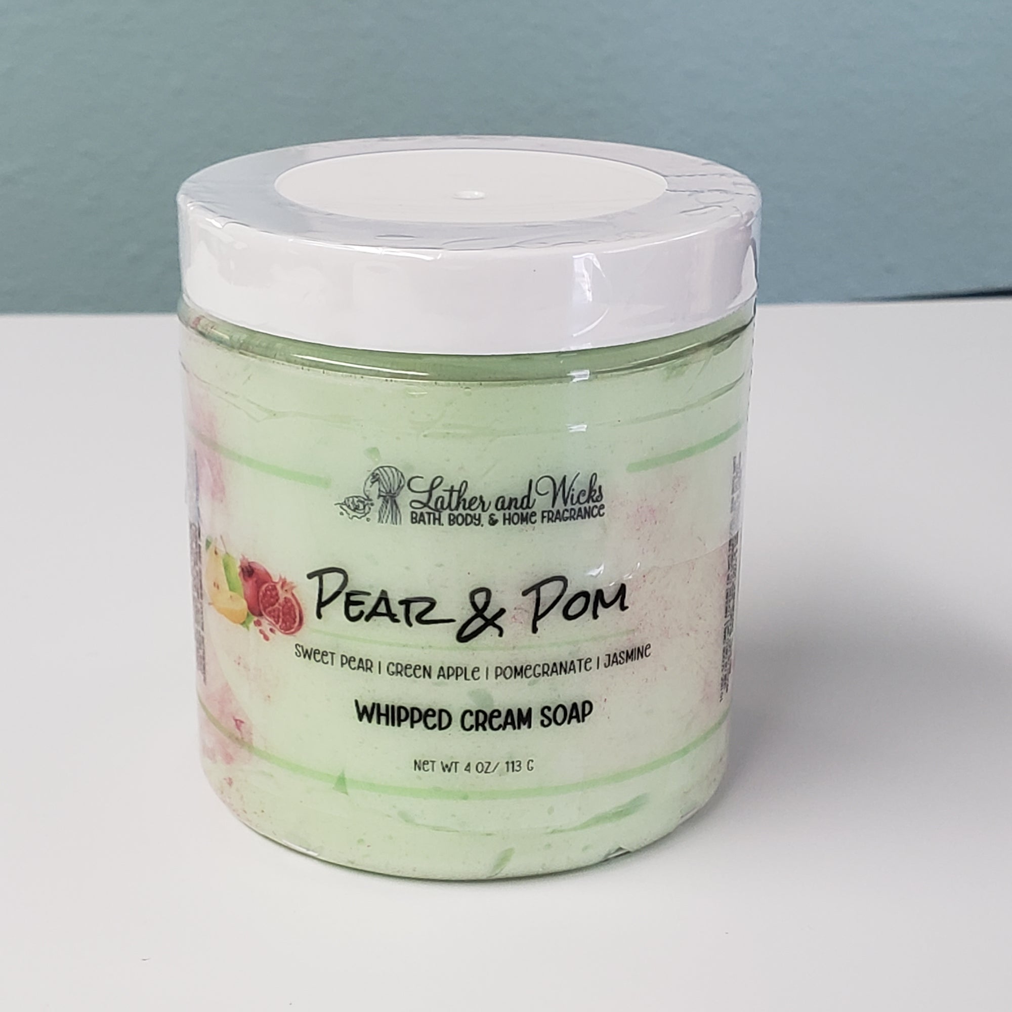 Pear and Pom 4 oz Whipped Cream Soap Lather and Wicks